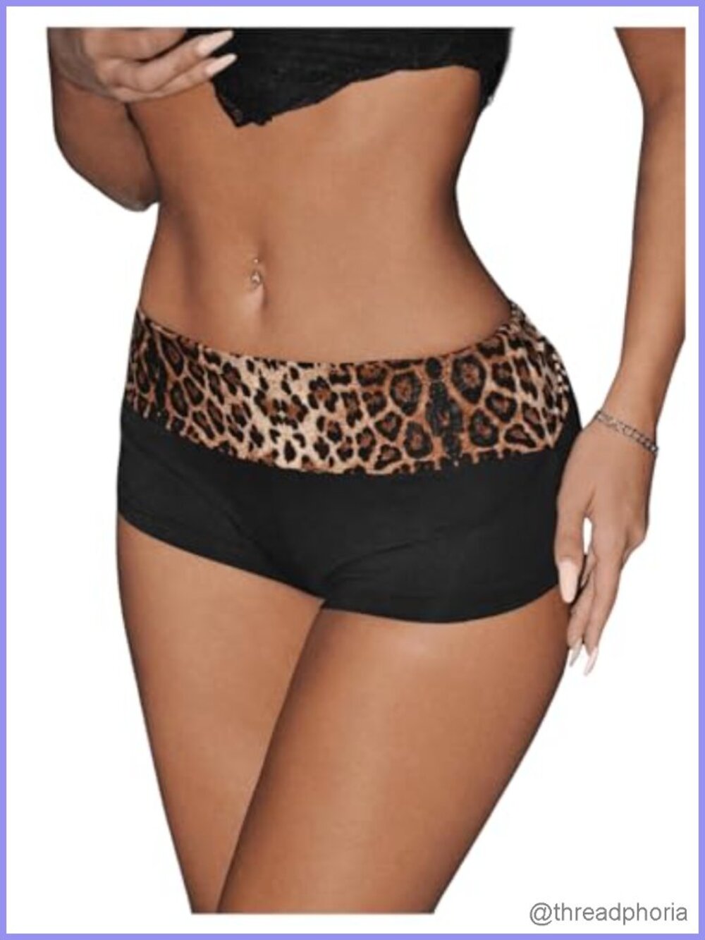 SweatyRocks Women's Leopard Print Drop Waist Mini Shorts Y2K Streetwear